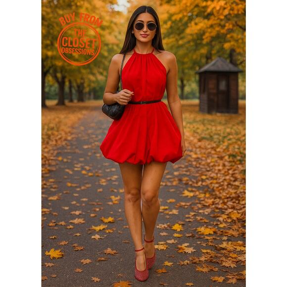 RARE!!! ZARA BLOGGER FAVE!!! Red Halter Neck Short Dress NWT ❤️ - Picture 13 of 16